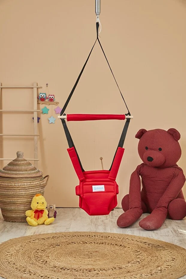 Hoppala Zıpzıp Yüz Korumalı Kanguru, Yaylı Denge Bebek Yürüteci Doğal Ahşap